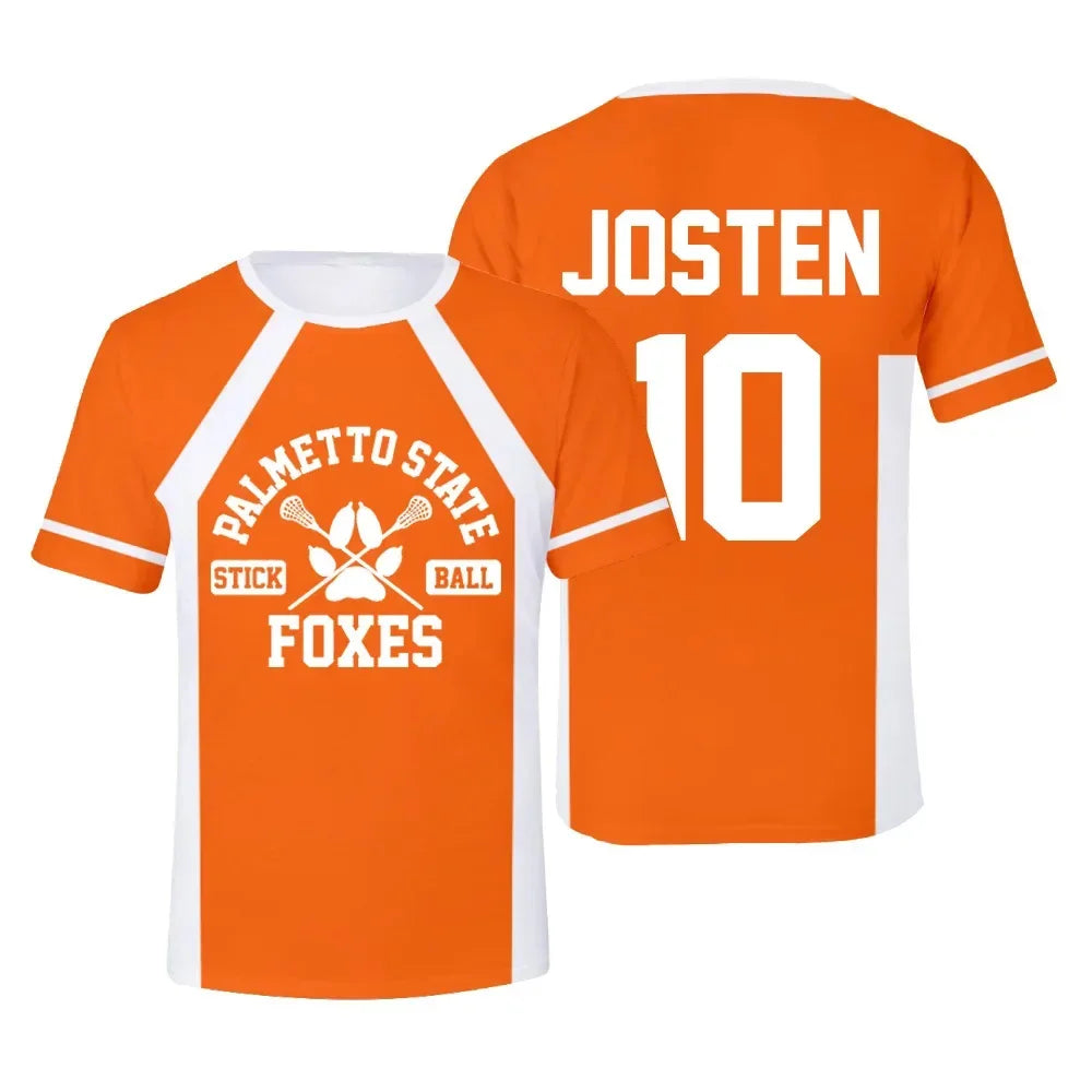 New The Foxhole Court Palmetto State Foxes Lacrosse Jersey Cosplay WILDS MINYARD 3D Tshirt Men/Women Short Sleeve Kids Tees