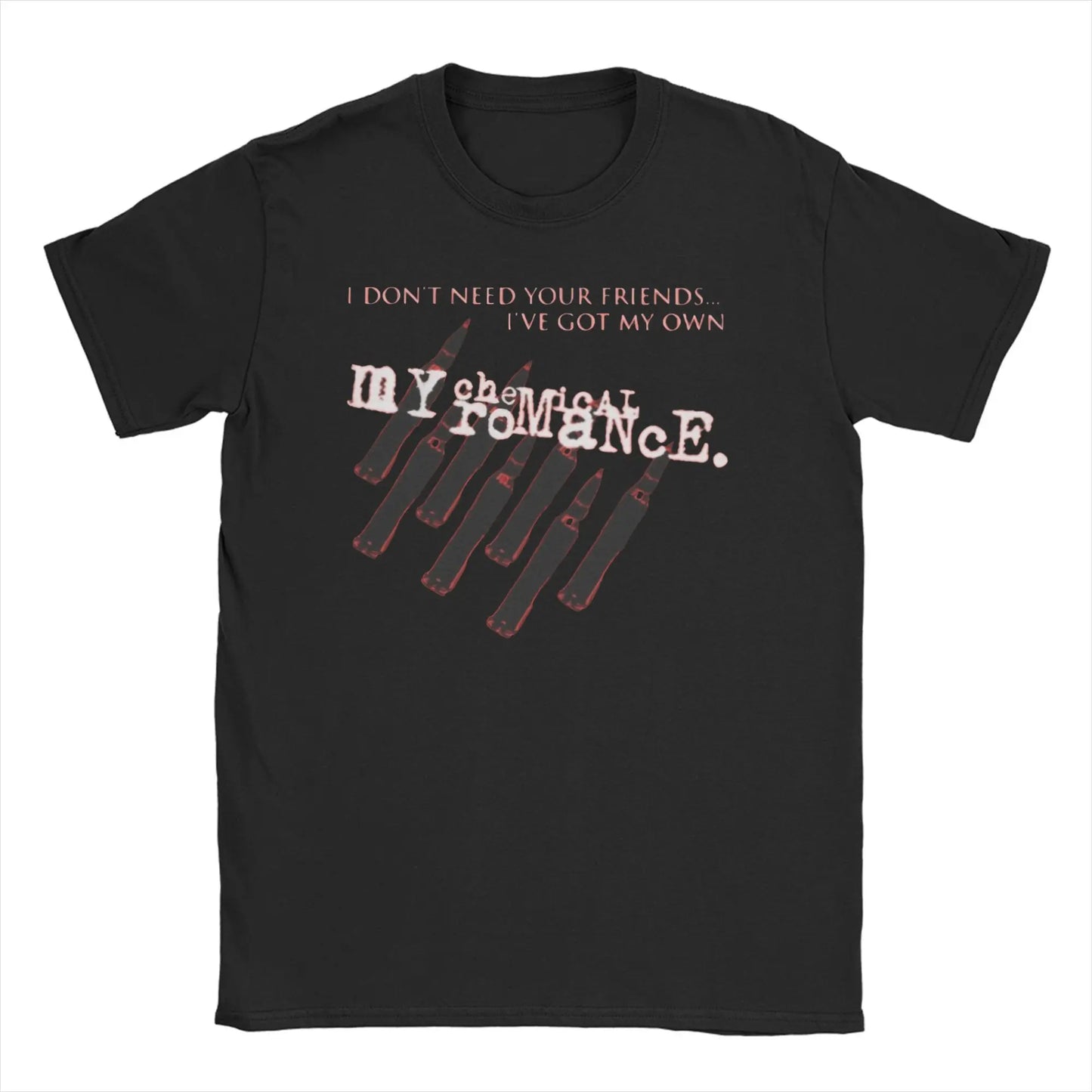 Men Women Mcr Band Punk Rock T Shirt My Chemical Romance 100% Cotton Clothes Vintage Round Collar Tee Shirt Plus Size T-Shirt