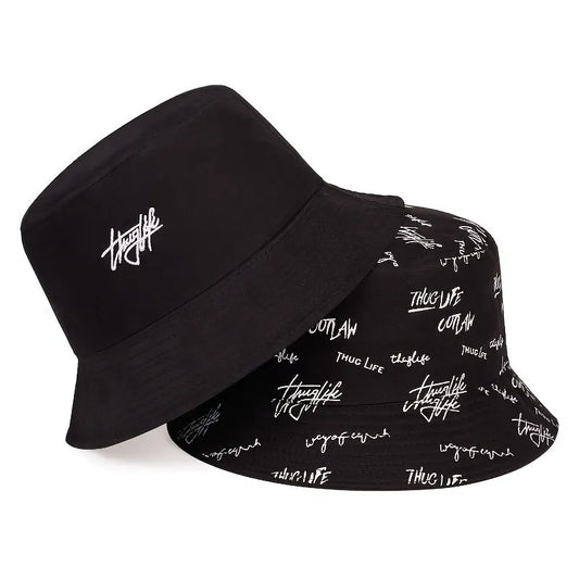 Unisex Letter Embroidery Printing Personality Bucket Hats Fishermen Caps Outdoor Casual Cap Sunscreen Hat