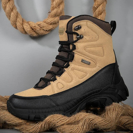 Men Tactical Boots Lace Up Military Army Boot Unisex Work Hiking Shoe Desert Waterproof Brand Climbing Shoe Male Ankle Size Plus
