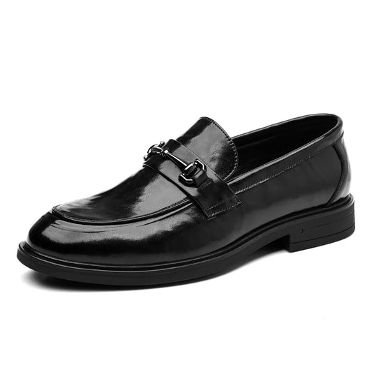 New Fashionable Men's Casual Loafers Comfortable And Classic Formal Business Casual Shoes Metal-Decorated Wedding Party Shoes