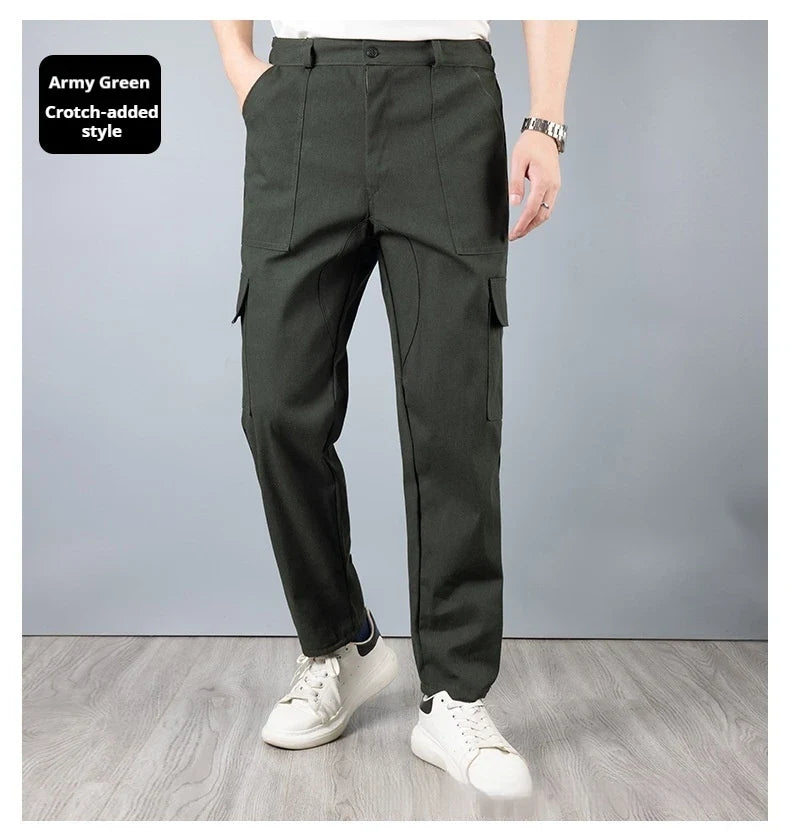 Spring and Autumn Men's Wear Resistant Crotch Work Pants Straight Leg Labor Protection Pants Factory Workshop Camouflage Pants