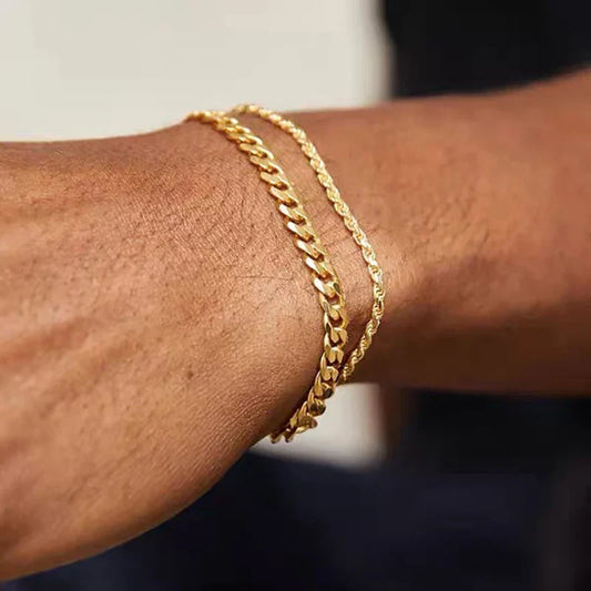 Bracelets Cubains Hip Hop 5mm Tendance Cool pour Hommes 100% Argent Pur S925 Plaqué Or 18 carats Bijoux Fins Cadeau d'Anniversaire Soirée