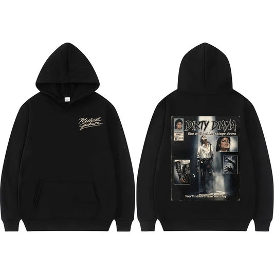 Michael Jackson Dirty Diana Hoodie King of Pop Bad Era Rock Sweatshirts Men Women Fashion Hip Hop High Quality Hoodie Streetwear