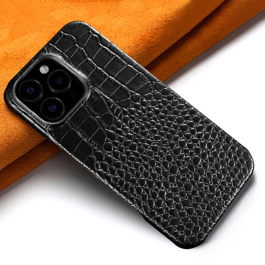 for Magsafe Case for iPhone 15 16 17 Pro Max Air 16Pro 17Pro Natural Cowhide Leather Magnetic Protector Luxury Phone Back Cover