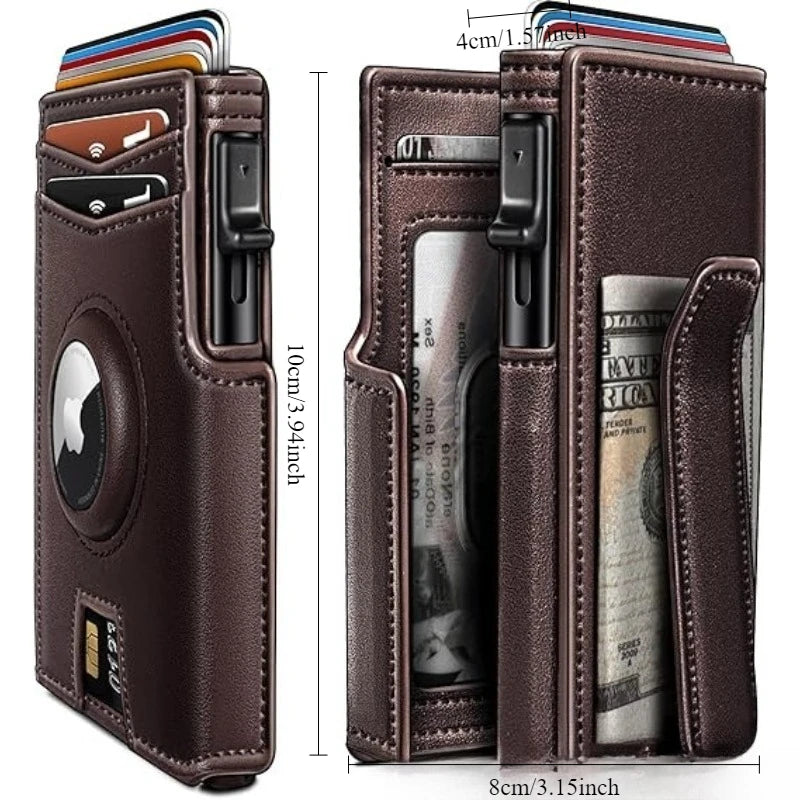 Men's Short Bifold Aluminum Case Wallet, Multi Card Slot Credit Card Holder, Durable Metal Wallet Ideal for Business & Daily Use