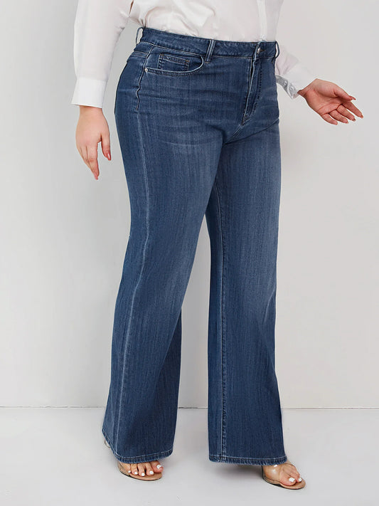 Plus Size Women Jeans Wide Leg Women Jeans Autumn Straight Lady Loose Large Size Jeans 175cms Lady Women Jeans 2023 Full Length