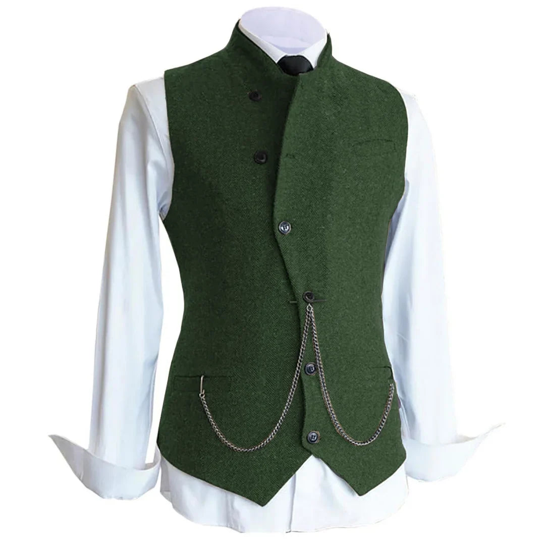 Men Vest Brown Solid Color Single Button Casual Business Waistcoat For Wedding Birthday Party Banquet Prom Set Men Suit Vest