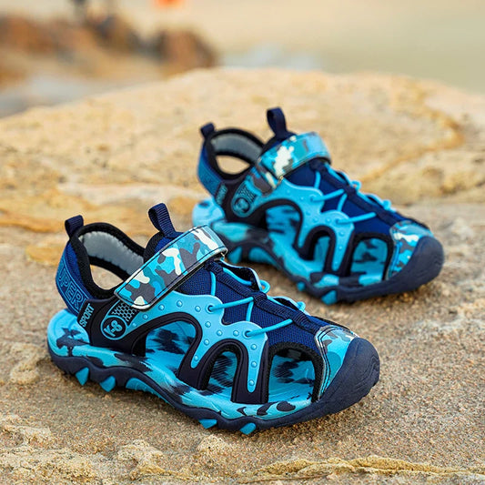 Fashion Kids Sandals Boy Water Shoes Closed Toe Rubber Sole Outdoor Hiking Sneaker Summer Sports Beach Sandals for Boy