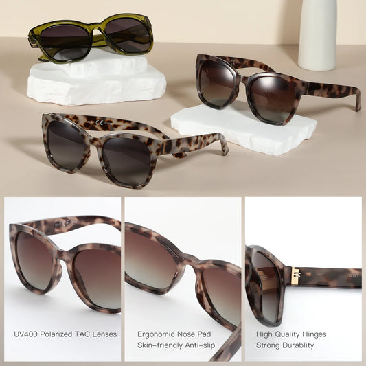 Fashion Original Thick Butterfly Frame Polarized Sunglasses for Women Chunky Uv400 Protection Shade Cat Eye Sun Glasses