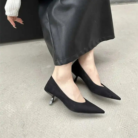 2024 Autumn Pointed Toe Women Sexy Shallow Slip On Pumps Shoes Fashion Thin High Heel Ladies Elegant Dress Shoes Mujer