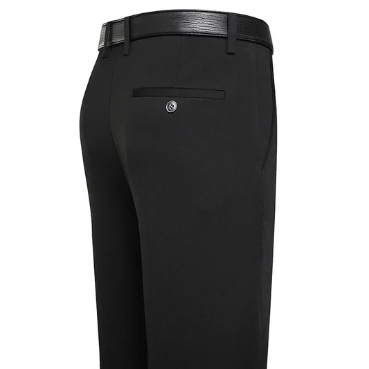 Men's Summer Thin Business Casual Pants Classic Elastic Dress Pants Soft Comfortable Loose Straight Brand Men's Pants