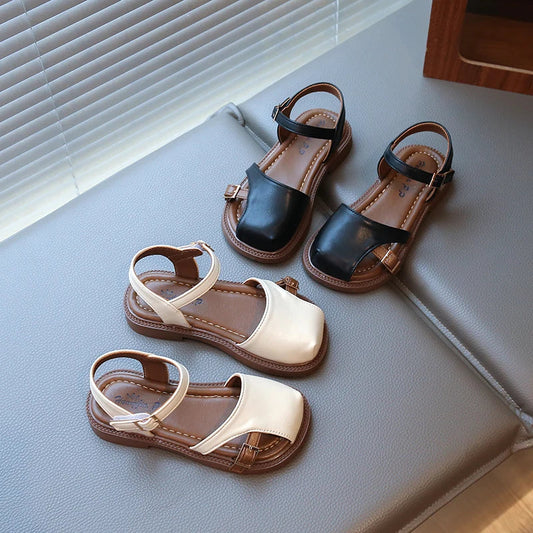 Summer Quick-Dry Children’s Sandals for Girls Non-Slip Soft Sole Toddler Flats Shoes Princess Style Shoes Party School Elegant