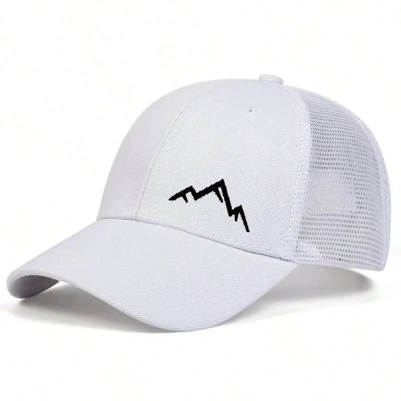 Unisex Mountain Range Embroidery Baseball Net Caps Spring and Summer Outdoor Adjustable Casual Hats Sunscreen Hat