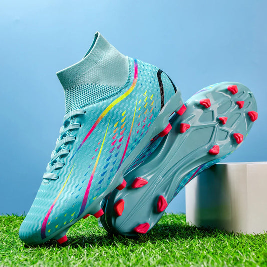 Men's breathable FG/AG long nail suitable for training and competition, all season universal anti slip sports football shoes