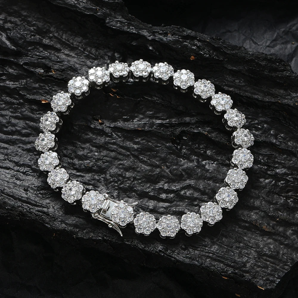 Flower Moissanite Tennis Necklaces Bracelets For Women 925 Sterling Silver Full Diamond Neck Wrist Chain With Certificate