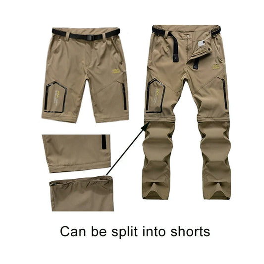 Men's Convertible Cargo Tactical Pants Camping Quick Drying Outdoor Hiking Pants Zip Off Lightweight Work Trekking Trousers