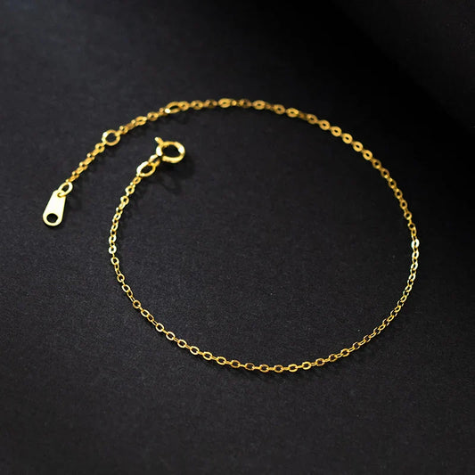 Bracelet classique minimaliste couleur or 100% argent sterling 925 maille gourmette, jolis bracelets pour femmes, bijoux fins, cadeaux