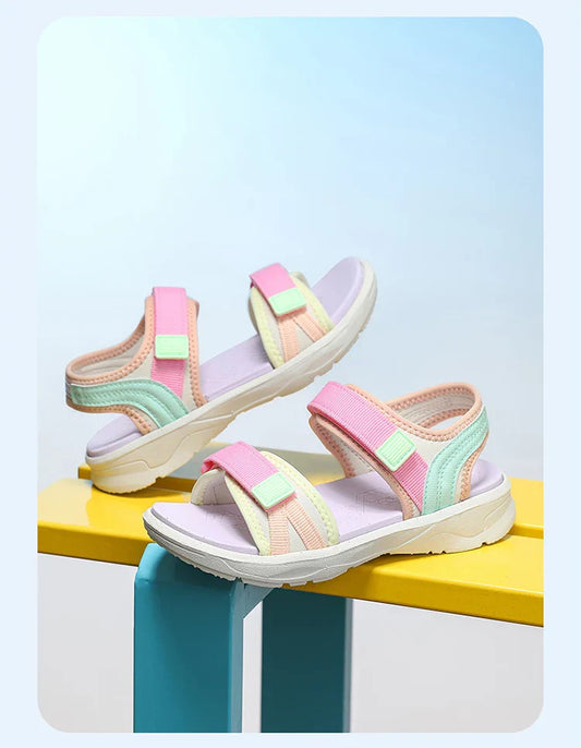 Children Casual Flat Sandals For Girls Summer Beach Shoes Breathable Open Toe Non-Slip Outdoor Kids Walking Sandials