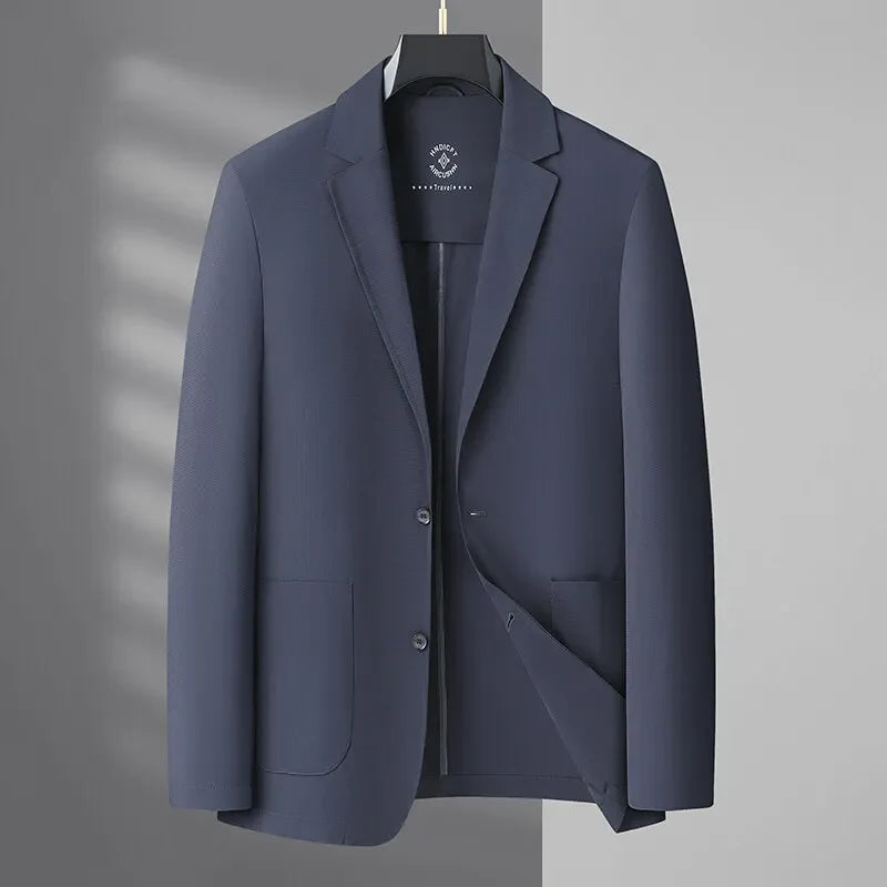 2025 Summer Ice Silk Thin Sunscreen Suit Jackets for Men Classic Business Casual Blazers Wedding Social Dress Coat Men Clothing