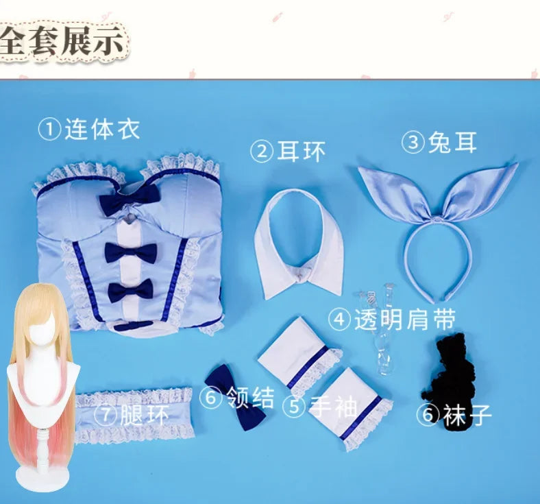 Anime New Kitagawa Marin Blue Bunny Girl My Dress-Up Darling Marin Kitagawa Bunny Girl Cosplay Costumes Role Play Cosplay Outfit