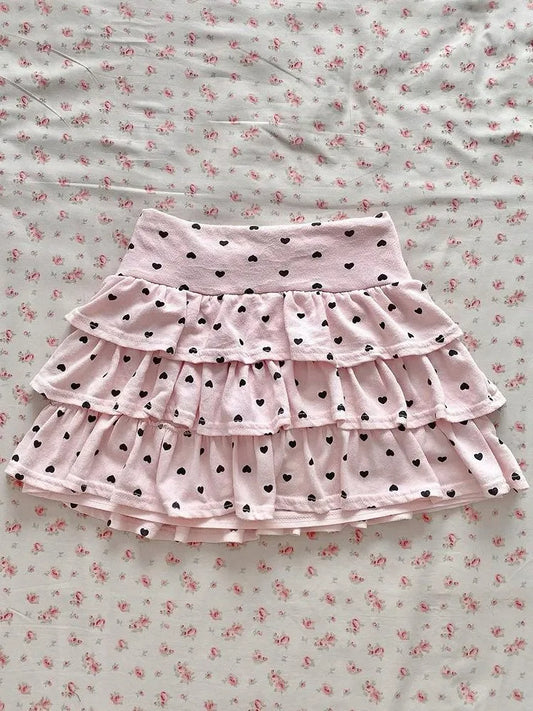 Women Cute Lace Ruffles Party Mini Skirts Harajuku Y2k Faldas Mujer Lolita Style Princess Vintage Cake Skirt Sweet Kawaii