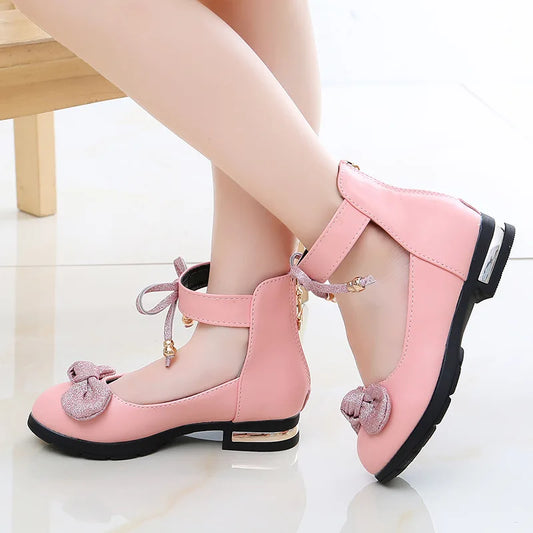 2026 Shiny Bow Stage Elegant Comfortable Catwalk Fashion Spring/summer Students Baby Girls Princess Shoes Cute Kids Sandals