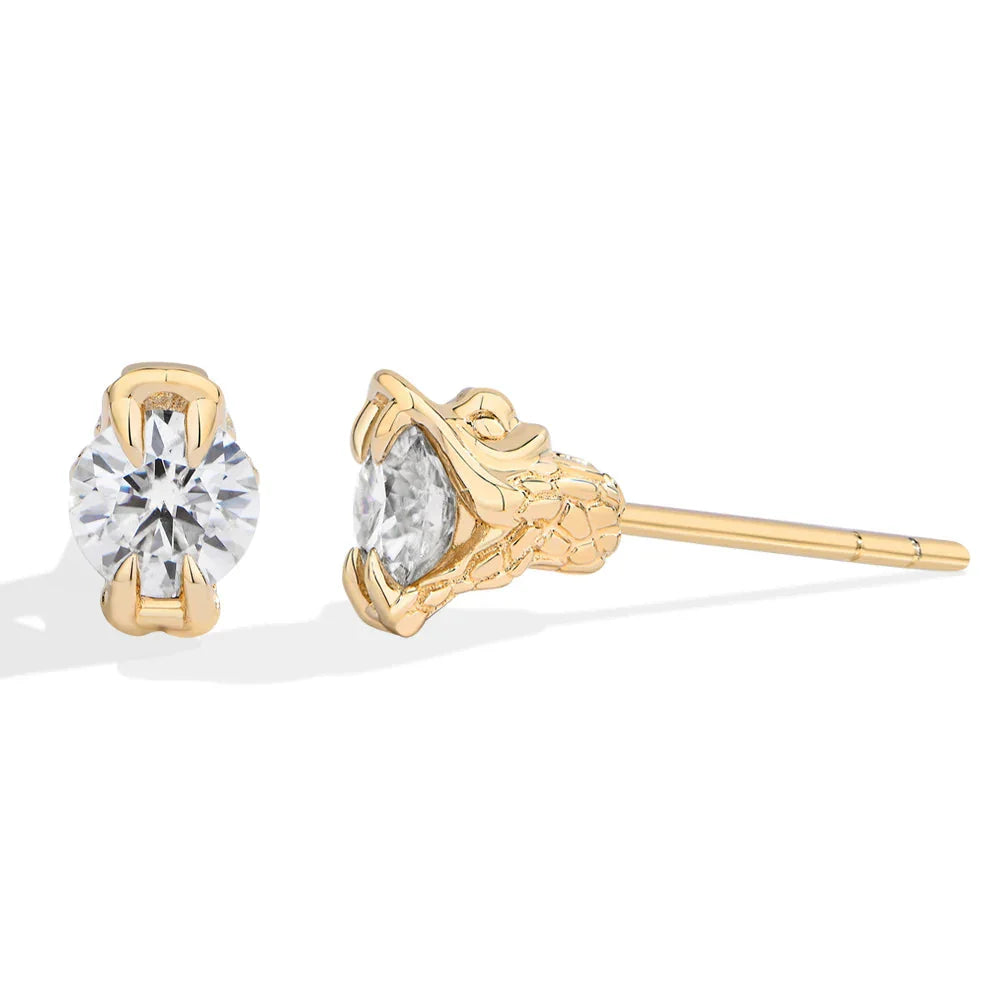 Round Cut 0.5CT Moissanite Stud Earrings 925 Sterling Silver 18K Gold Plated ForWomen Girl Sparkling Engagement Jewelry