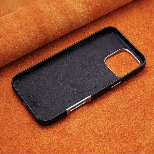 For MagSafe Luxury Business Leather Phone Case for iPhone 16 16Pro Max 16plus Magnetic Wireless Charging Matte Shockproof Cover