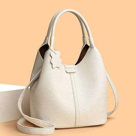 New Trendy Casual Soft PU Women's Handbags Solid Color Large Capacity Female Shoulder Bags Retro Tote Bags For Commute Shopping