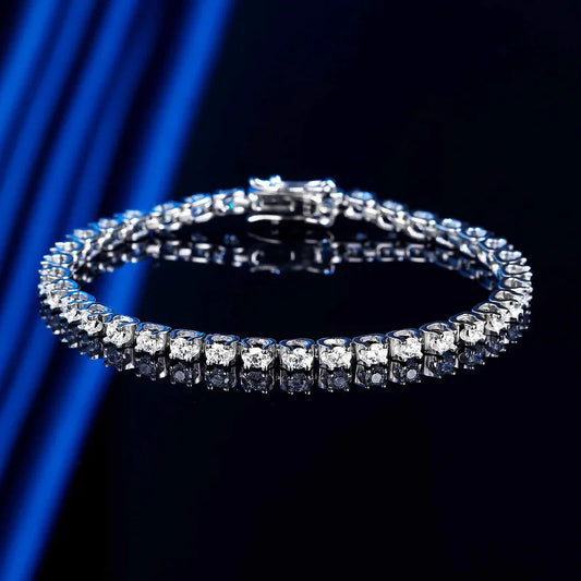 Bracelet de tennis Moissanite couleur D de 2,5 mm 3,5 mm pour femmes, bijoux fins pour fête de mariage, bracelets à maillons en argent S925