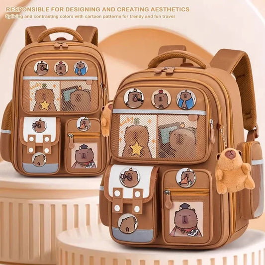School Bag Waterproof Backpack Large Capacity Alleviate Burden Protecting Spine Widen Straps Backpack for Students Gift