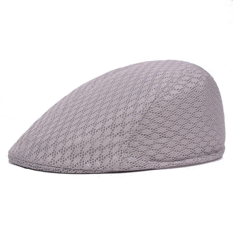 2023 New Summer Casual Beret Hat Unisex Mesh Flat Caps Newsboy Style adjustablr Fashion Breathable Summer Hat for Women Men Caps