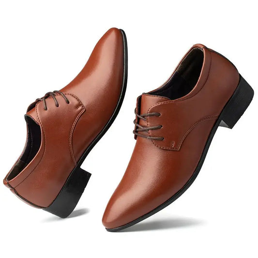 Men's Red Patent Leather Wedding Groomsmen Shoes Low Block Heel Business Formal Dress Shoes Trendy Casual Footwear