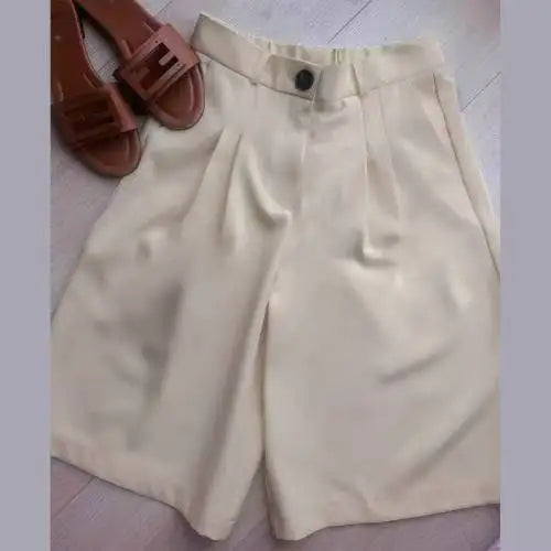 Ladies Loose Blazer Suit Solid Casual Turn Down Collar One Button Coat High Waist Shorts 2026 Summer Autumn Formal New Outfits