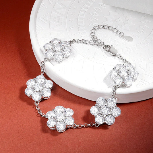 Bracelets en moissanite complète 5 mm 17,5 carats couleur D en argent sterling 925, chaîne de main étincelante pour mariage, bijoux raffinés
