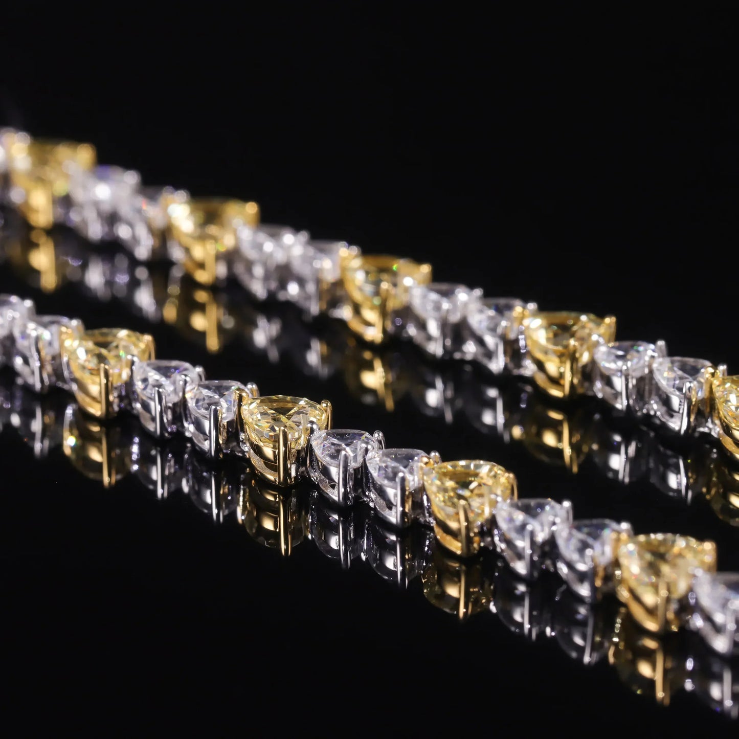 Art Deco Diamond-fire CZ- Fancy Light Yellow Tennis Bracelet Sterling Silver 925 Fancy Party Wear Bracelet Gift