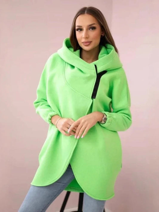 2025 Autumn and Winter Fashion New Women's Sports Loose Velvet Hoodie Zipper Long Sleeve Warm and Cold Proof Hoodie Coat