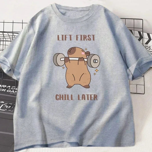 Plus Size Capybara Gym T-Shirt Women Sports Tee Workout Fitness T Shirt Top Unisex Softstyle Women Tshirt Clothes Women Clothing
