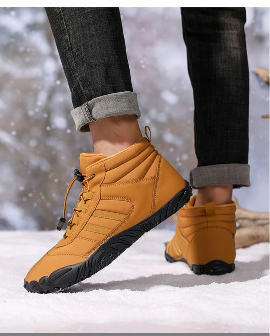 New Winter Booties Men Snow BareFoot Casual Shoes Outdoor Waterproof Work Shoes Warm Fur Men Ankle Shoes Snow Boots Plus Size 50