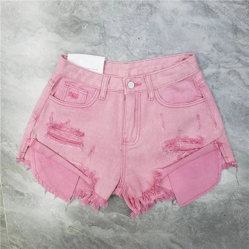 Summer Women High Waist Jean Shorts Y2K 2000s Ripped Denim Hot Pants Grunge Kpop Harajuku American Retro New Woman Shorts Jeans