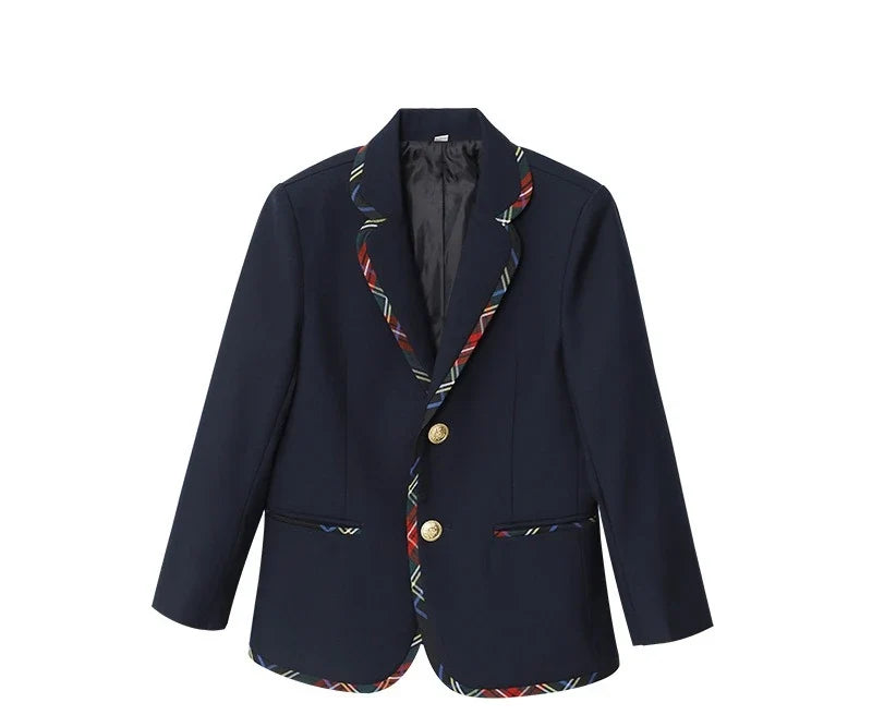 Children School Uniform Girls Jacket Plaid Skirt Suits Boys Formal Dress Toddler Student Clothes Sets Kids British Class Outfits