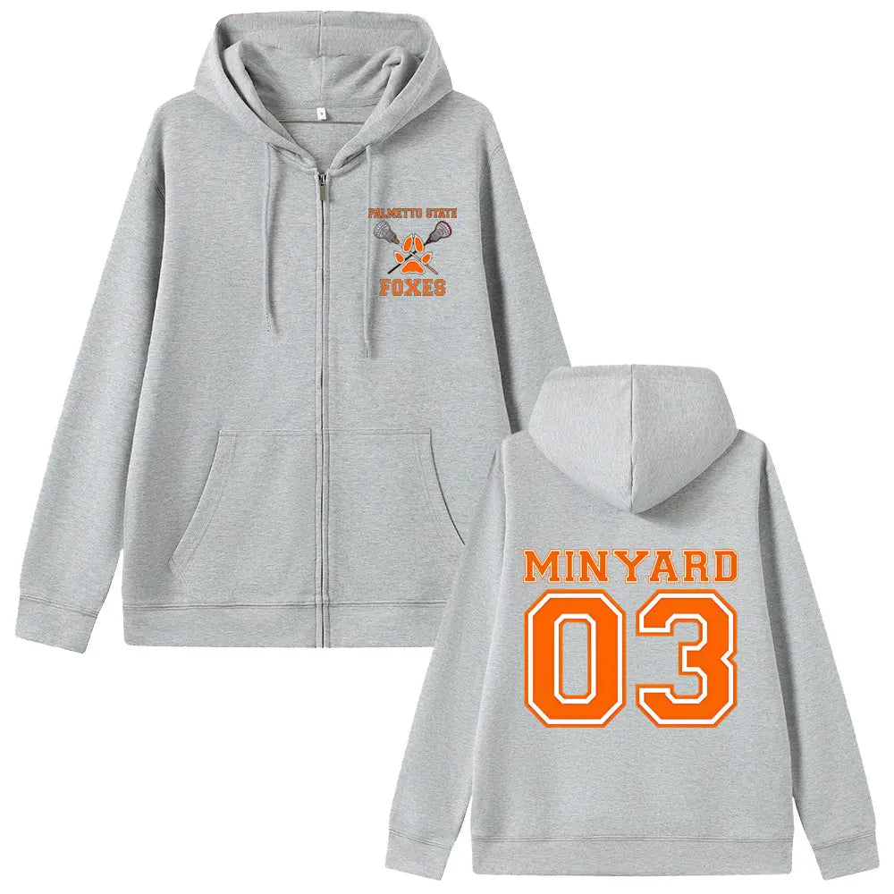 All for The Game The Foxhole Court Palmetto State Foxes Zipper Hoodie Male Casual Zip Up Jacket Men Women Fashion Oversized Coat