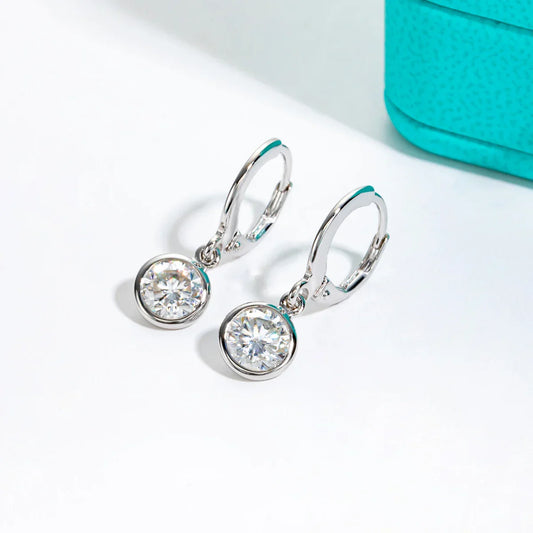 Moissanite Hoop Women's Earrings Huggies 925 Sterling Silver 2cttw Lab Created Diamond Drop Earrings Jewelry Wholesale
