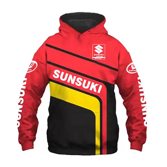 men's hoodie, urban fashion 3D printed casual sportswear, outdoor fashion Suzuki Enduro motorcycle street racing clothing