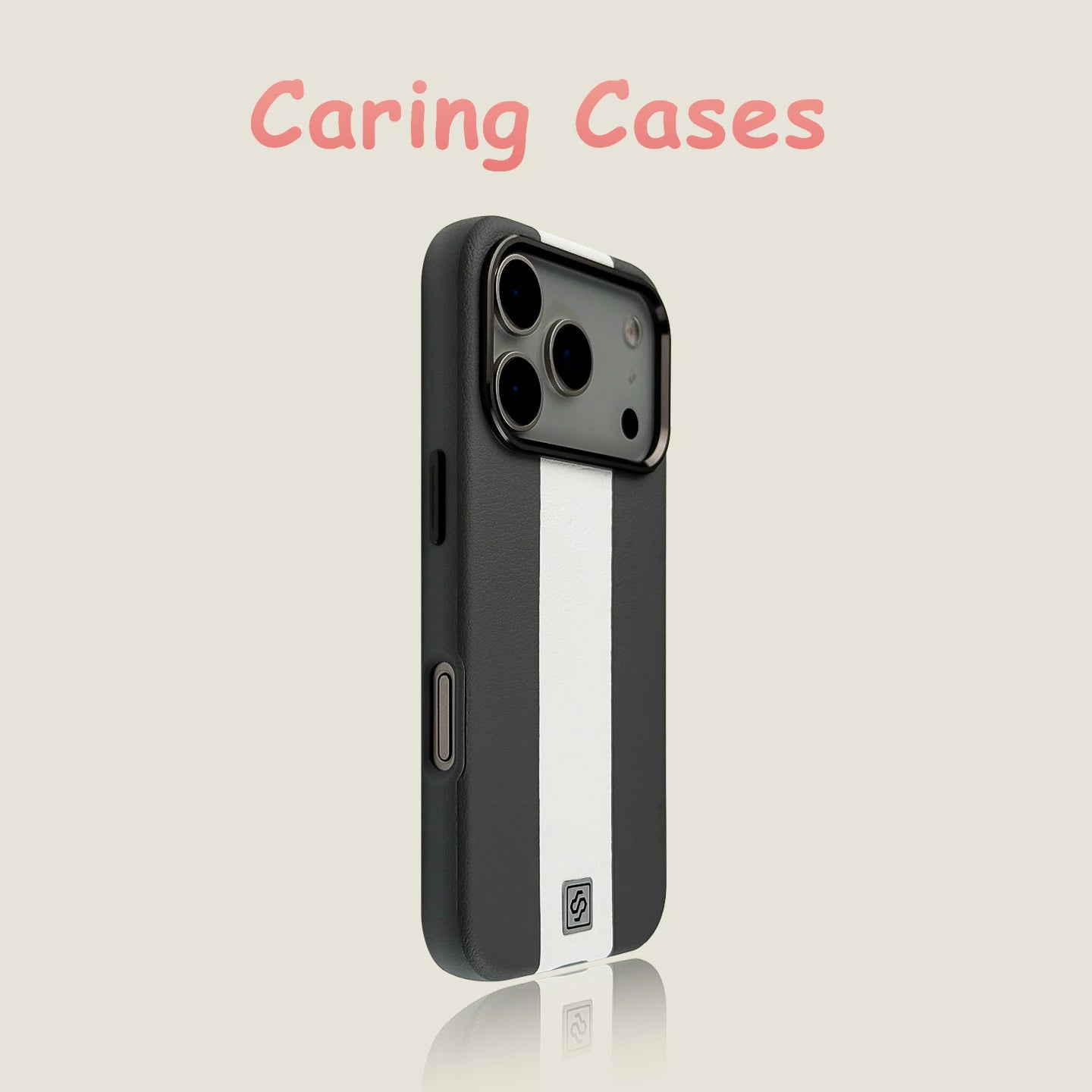 For iPhone 17 Pro Max Case Black Orange Stripe Magnetic Leather Rugged Compatible with iPhone 16 15 14 13