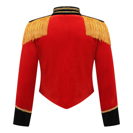 Kids Girls Boys Drum Major Costume Marching Band Uniform Ringleader Drummer Halloween Cosplay Performance Prince Costume