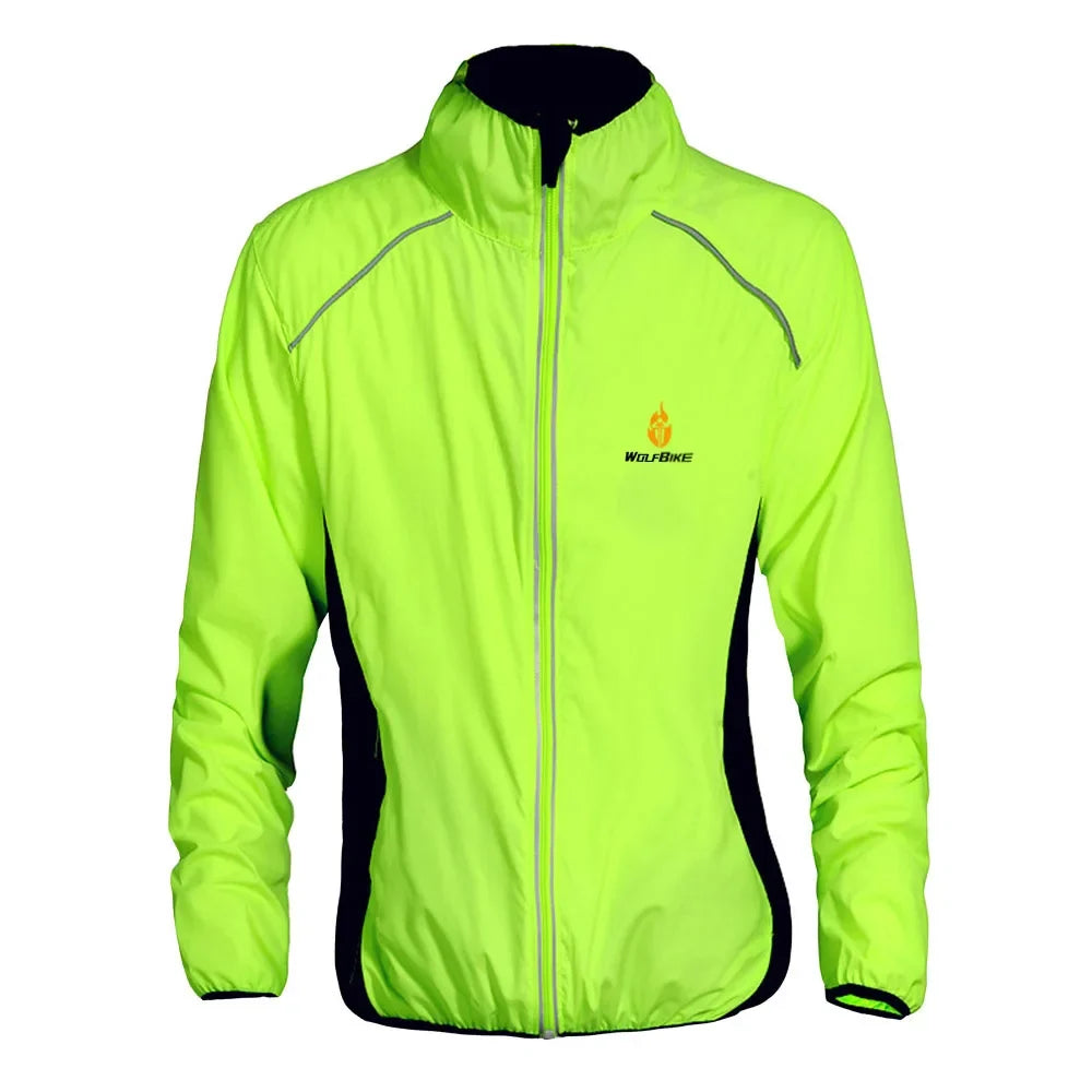 Men Windproof Water-repellent Reflective Cycling Jacket MTB Bicycle Long Sleeve Windbreaker Bike Coat Jersey