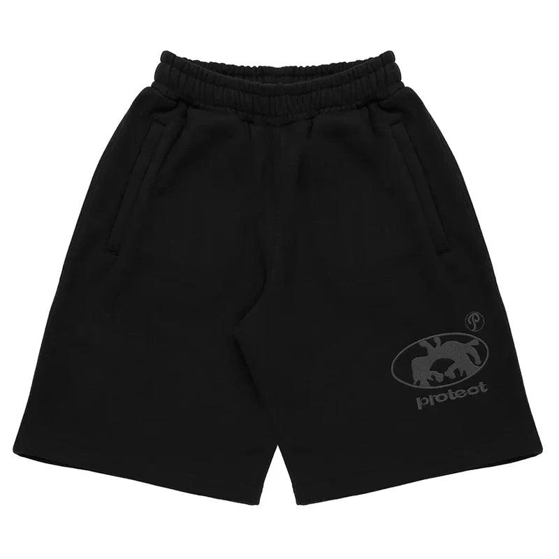 Summer Men Grey Cotton Y2K Hiphop Streetwear Shorts European Street Style Trendy Baggy Casual Cargo Urban Casual Wear Fashion