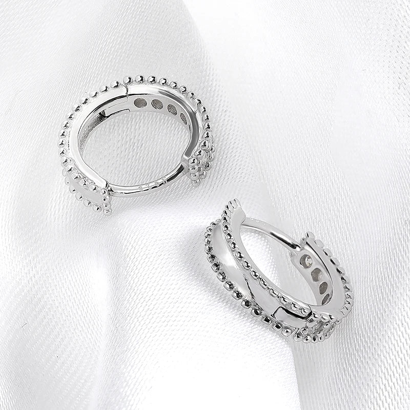D Color 0.14ct Moissanite Hoop Earring for Women Simulation Diamonds Earring S925 Silver Wedding Birthday Valentine Gift